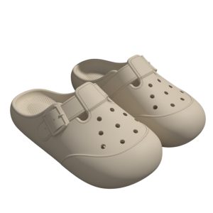 beige-womens-recovery-clogs-cloud-walk Beige women's recovery clogs featuring a 4.5cm thick cloud walk sole and breathable closed-toe design.