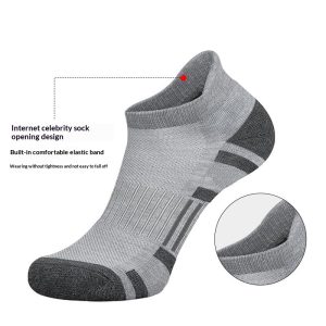 Close-up of men's athletic sock showing the comfortable, non-slip elastic opening design.