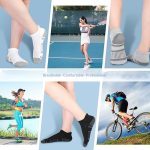 A lifestyle collage showing men's athletic socks worn during sports like tennis, running, and cycling.