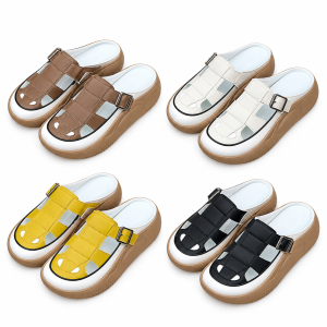 Women’s platform clogs with thick hollow closed-toe design